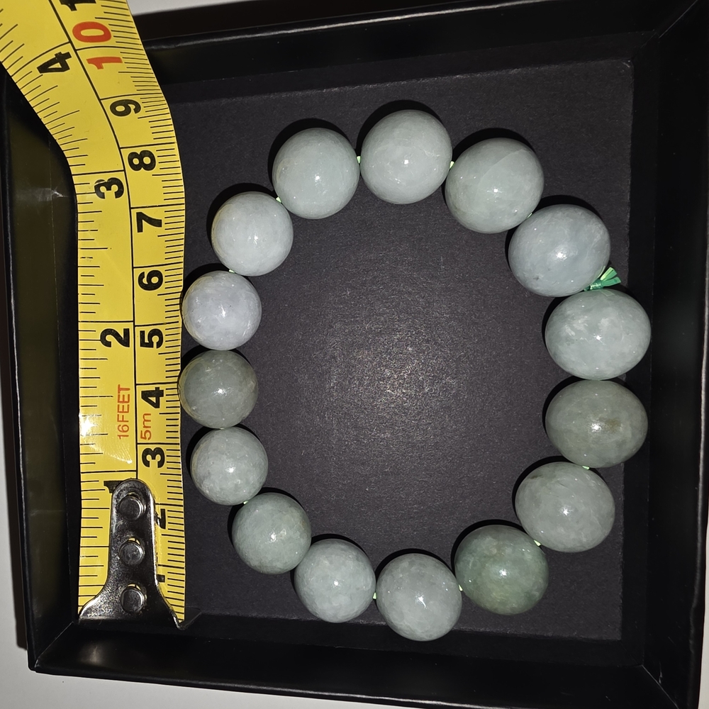 Big Elegant Jade Gemstone Beaded Bracelet